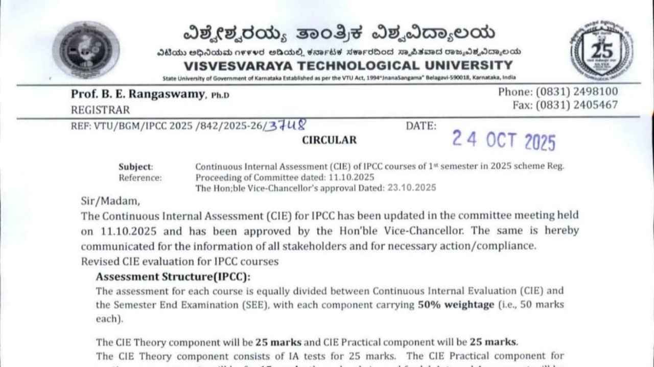 VTU IPCC CIE Assessment